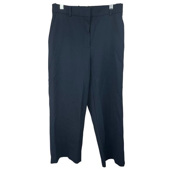 Babaton Navy Blue Wide Leg Trouser Pants Size 4 Cropped Wool Blend - Picture 2 of 13